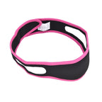 Snoring Stop Belt Adjustable Chin Strap Breathable Nylon Snoring Head Band for Men WomenRed Black