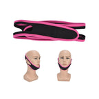 Snoring Stop Belt Adjustable Chin Strap Breathable Nylon Snoring Head Band for Men WomenRed Black