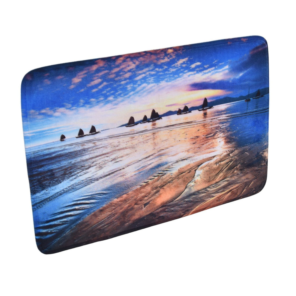 Household Bathroom Floor Carpet Water Absorption Anti Slip Flannel Mat for Door Toilet40x60cm