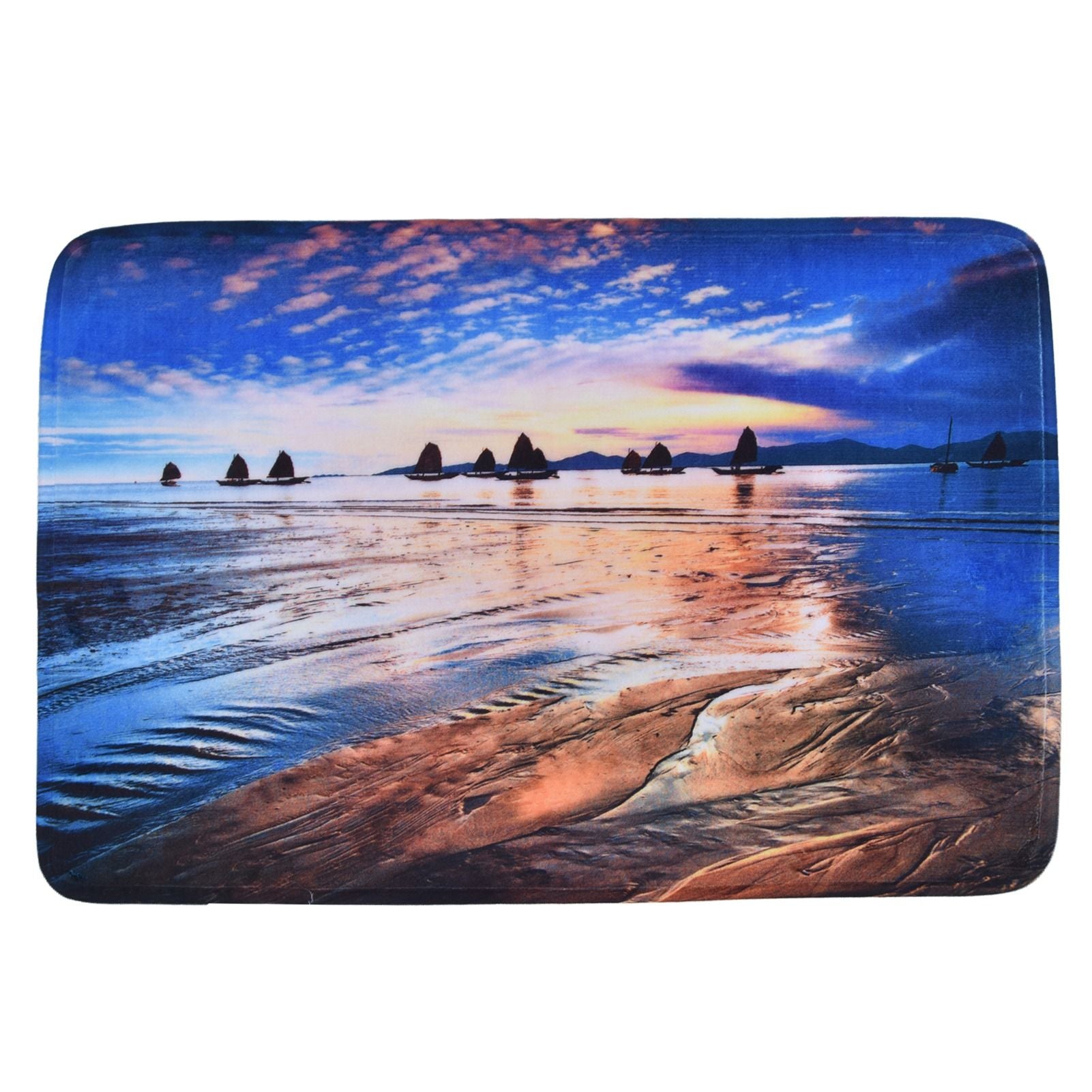 Household Bathroom Floor Carpet Water Absorption Anti Slip Flannel Mat for Door Toilet40x60cm
