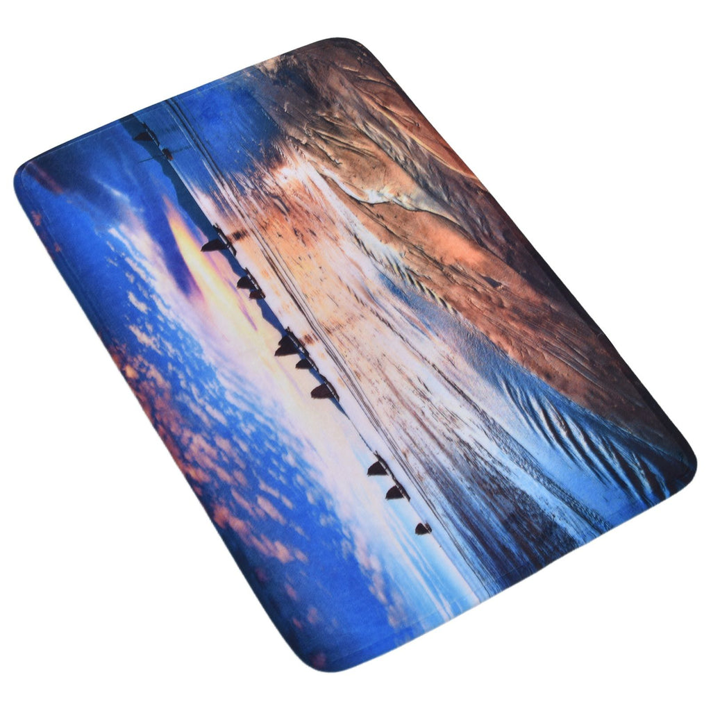 Household Bathroom Floor Carpet Water Absorption Anti Slip Flannel Mat for Door Toilet50x80cm