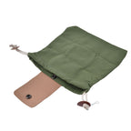 Foraging Pouch Collapsible PU Leather Canvas Mushroom Foraging Bag for Hiking Camping Hunting