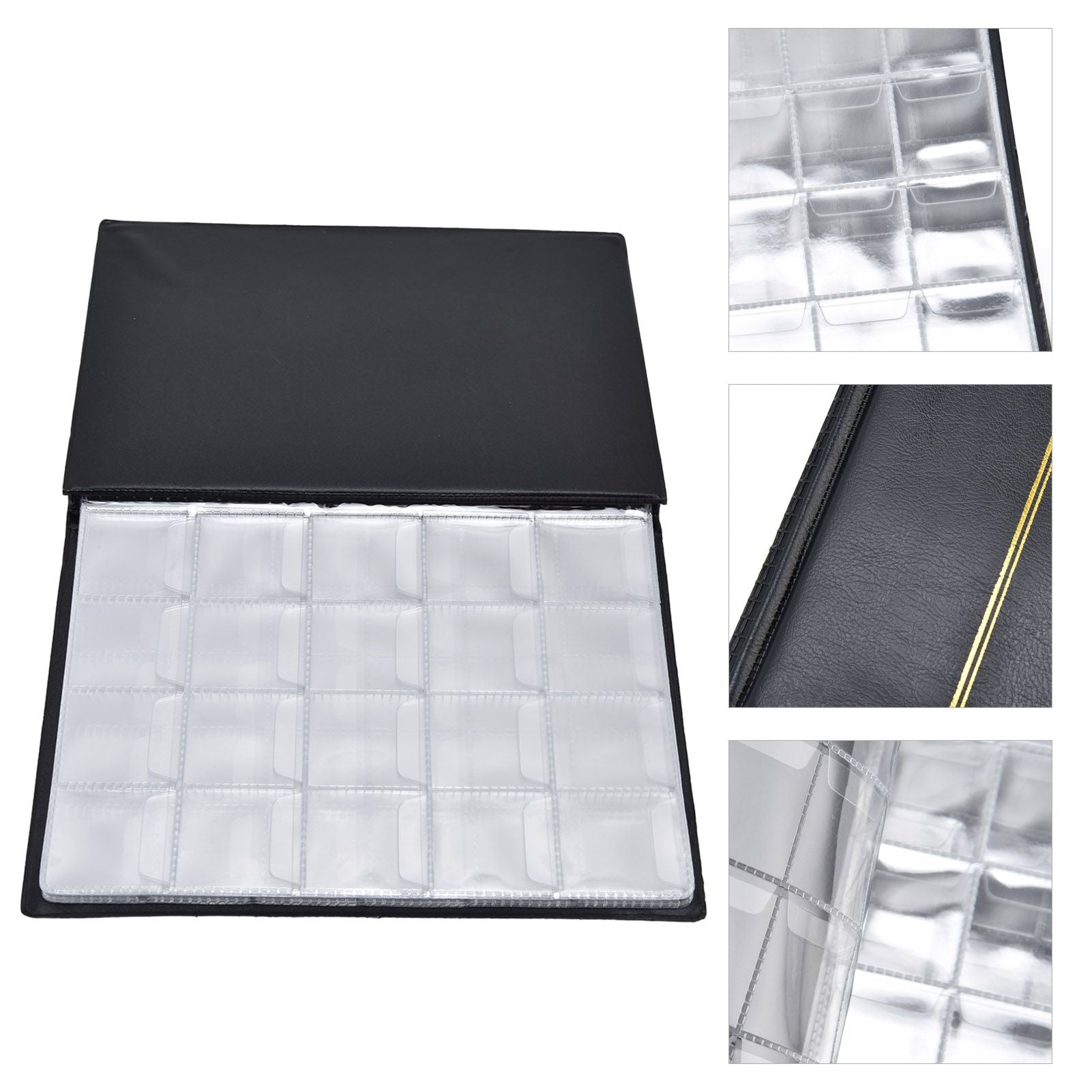 Coin Collection Book 250 Pocket Commemorative Coin Collecting Holder Storage Album Book for HomeBlack