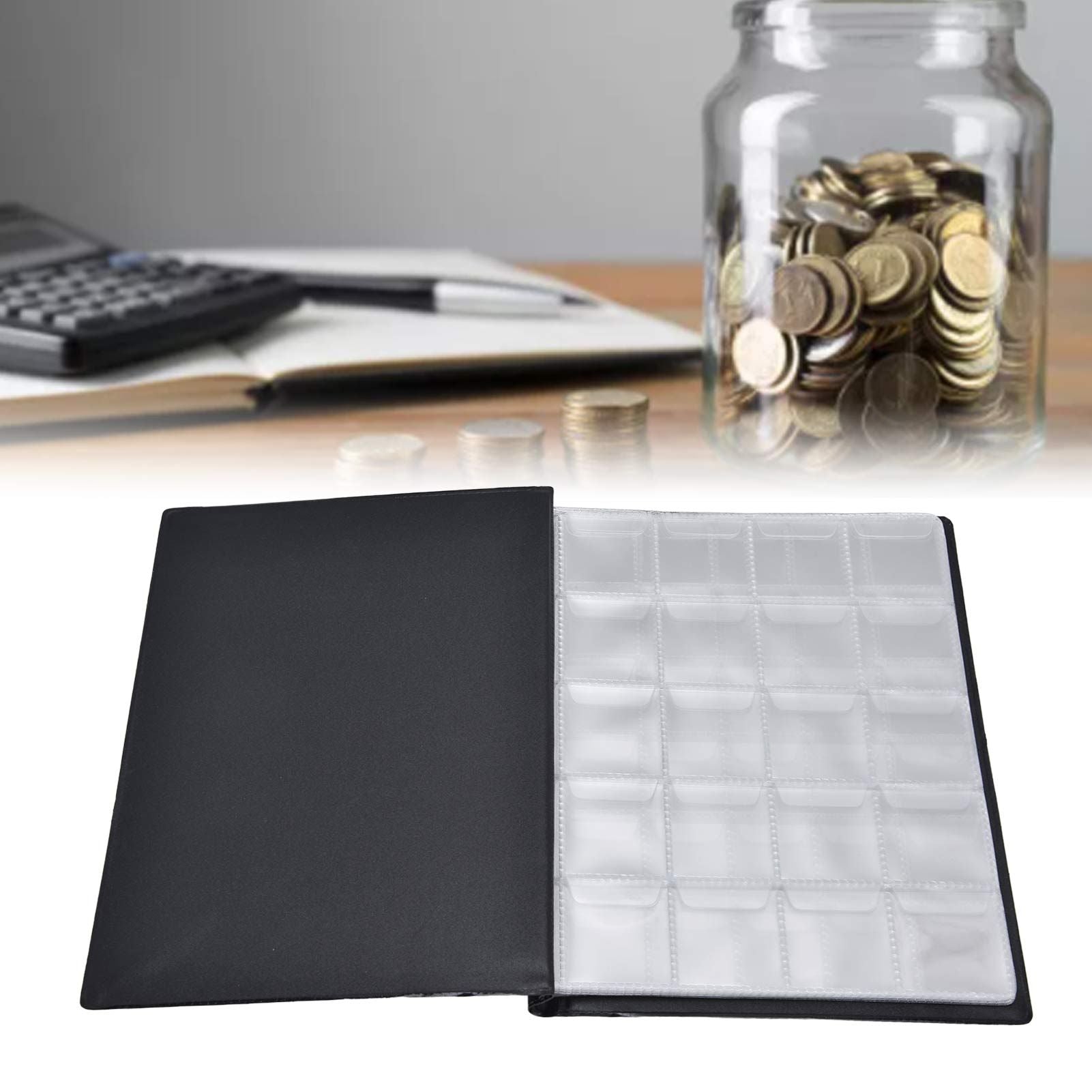 Coin Collection Book 250 Pocket Commemorative Coin Collecting Holder Storage Album Book for HomeBlack