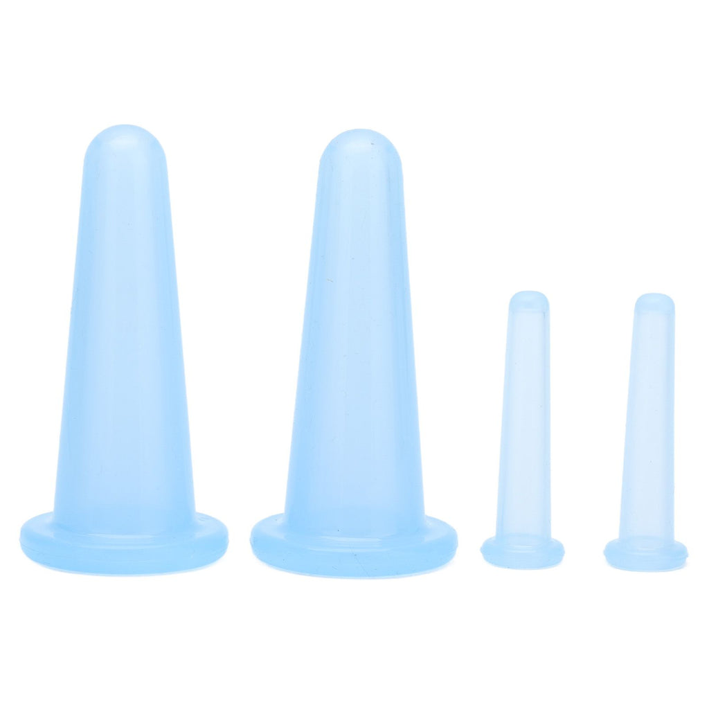 4pcs Cupping Set Massage Therapy Cups Convenient Practical Compact Lightweight Soft Flexible Cleanable Face MassagerBlue