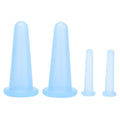 4pcs Cupping Set Massage Therapy Cups Convenient Practical Compact Lightweight Soft Flexible Cleanable Face MassagerBlue