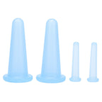 4pcs Cupping Set Massage Therapy Cups Convenient Practical Compact Lightweight Soft Flexible Cleanable Face MassagerBlue