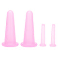 4pcs Cupping Set Massage Therapy Cups Convenient Practical Compact Lightweight Soft Flexible Cleanable Face MassagerPink