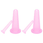 4pcs Cupping Set Massage Therapy Cups Convenient Practical Compact Lightweight Soft Flexible Cleanable Face MassagerPink