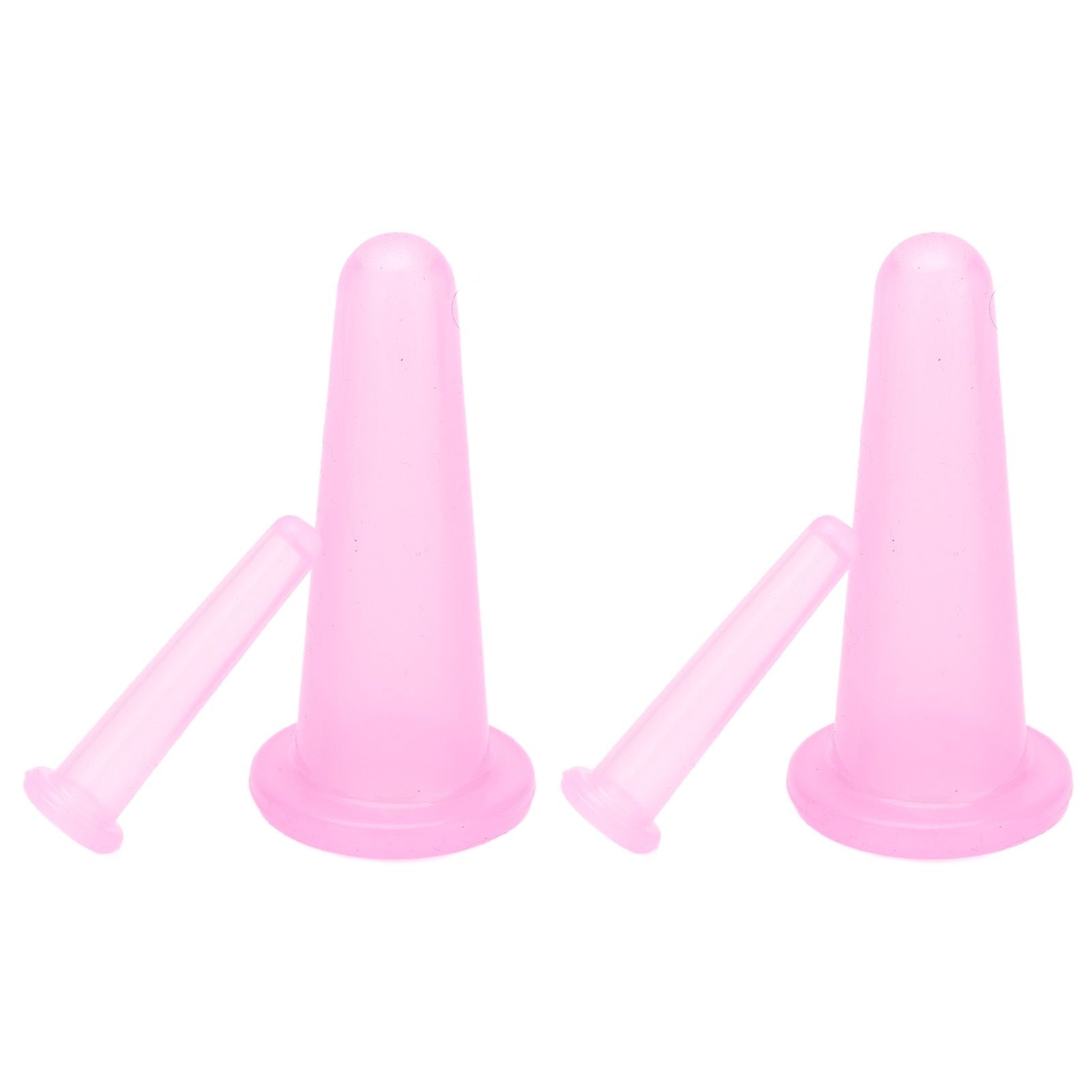 4pcs Cupping Set Massage Therapy Cups Convenient Practical Compact Lightweight Soft Flexible Cleanable Face MassagerPink