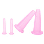 4pcs Cupping Set Massage Therapy Cups Convenient Practical Compact Lightweight Soft Flexible Cleanable Face MassagerPink