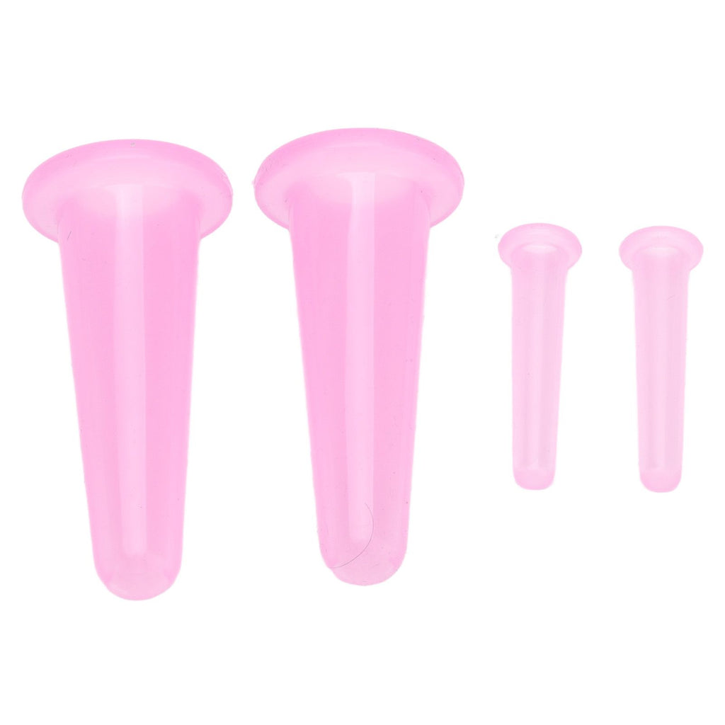 4pcs Cupping Set Massage Therapy Cups Convenient Practical Compact Lightweight Soft Flexible Cleanable Face MassagerPink