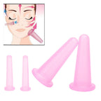4pcs Cupping Set Massage Therapy Cups Convenient Practical Compact Lightweight Soft Flexible Cleanable Face MassagerPink