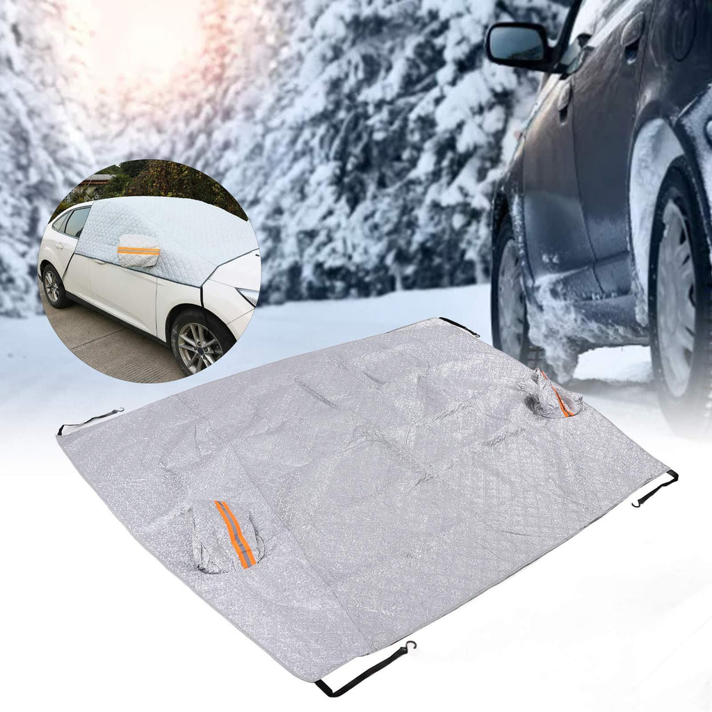 197x217cm Universal Windshield Snow Cover with Reflective Strip Car Rain Proof Windshield Cover Protector