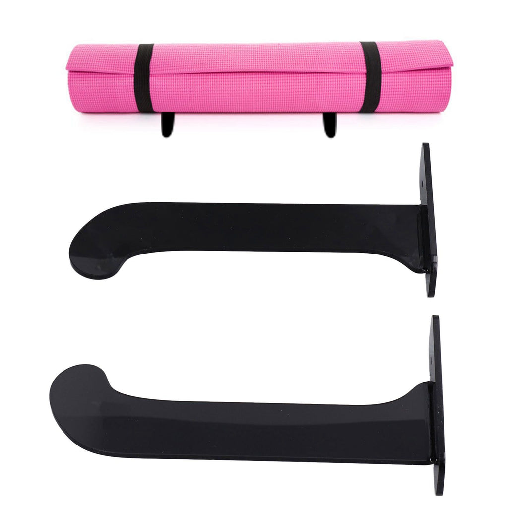 1Pair Yoga Mat Wall Mount Holder Acrylic Yoga Mat Wall Hanger Storage Rack Household Exercise Yoga Mat BracketBlack