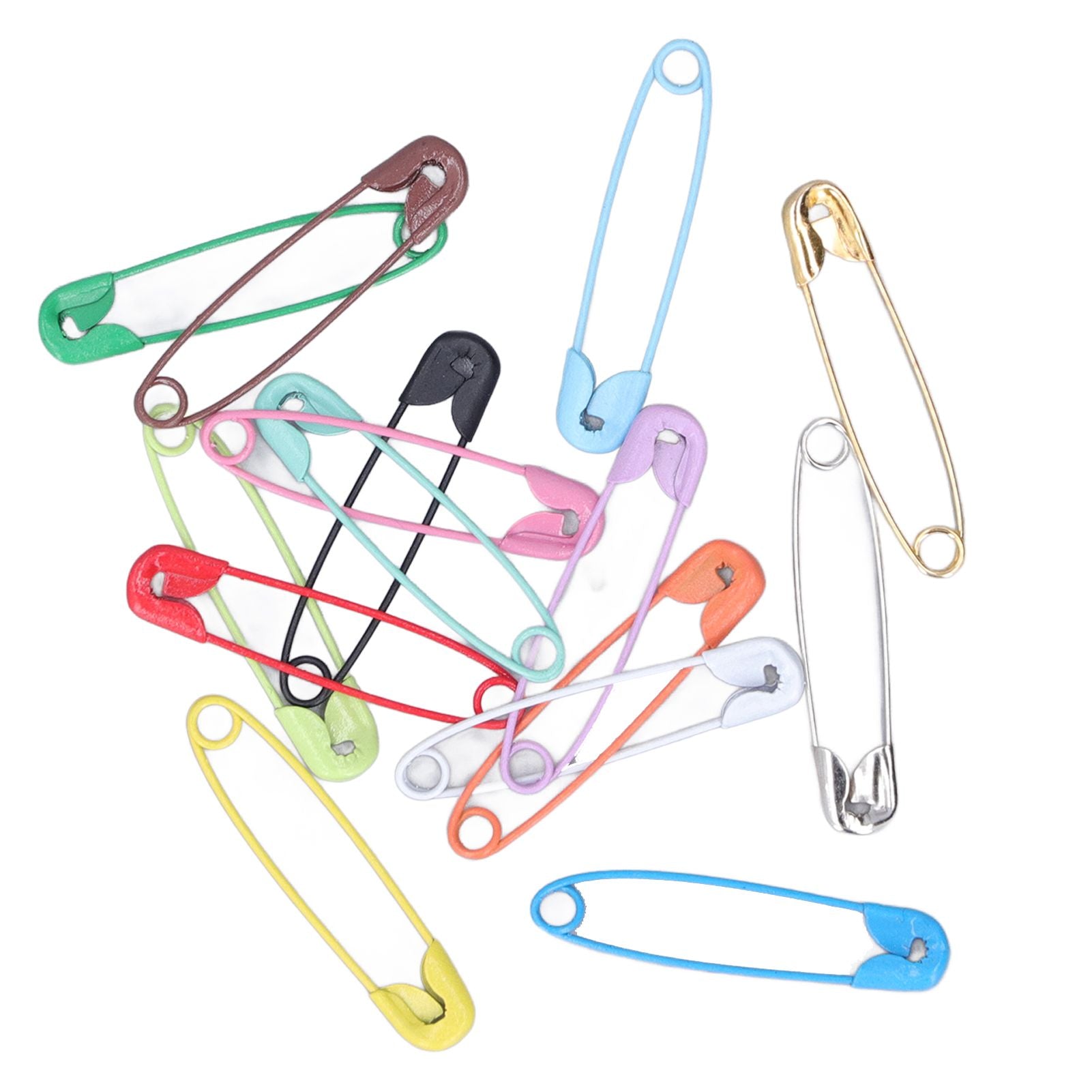 Safety Pins DIY Making Reliable Locking Design Glossy Bright Small Compact Sewing Accessories for Art Project15 Colors 450 Pcs/Box