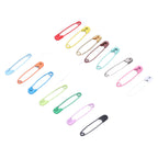 Safety Pins DIY Making Reliable Locking Design Glossy Bright Small Compact Sewing Accessories for Art Project15 Colors 450 Pcs/Box