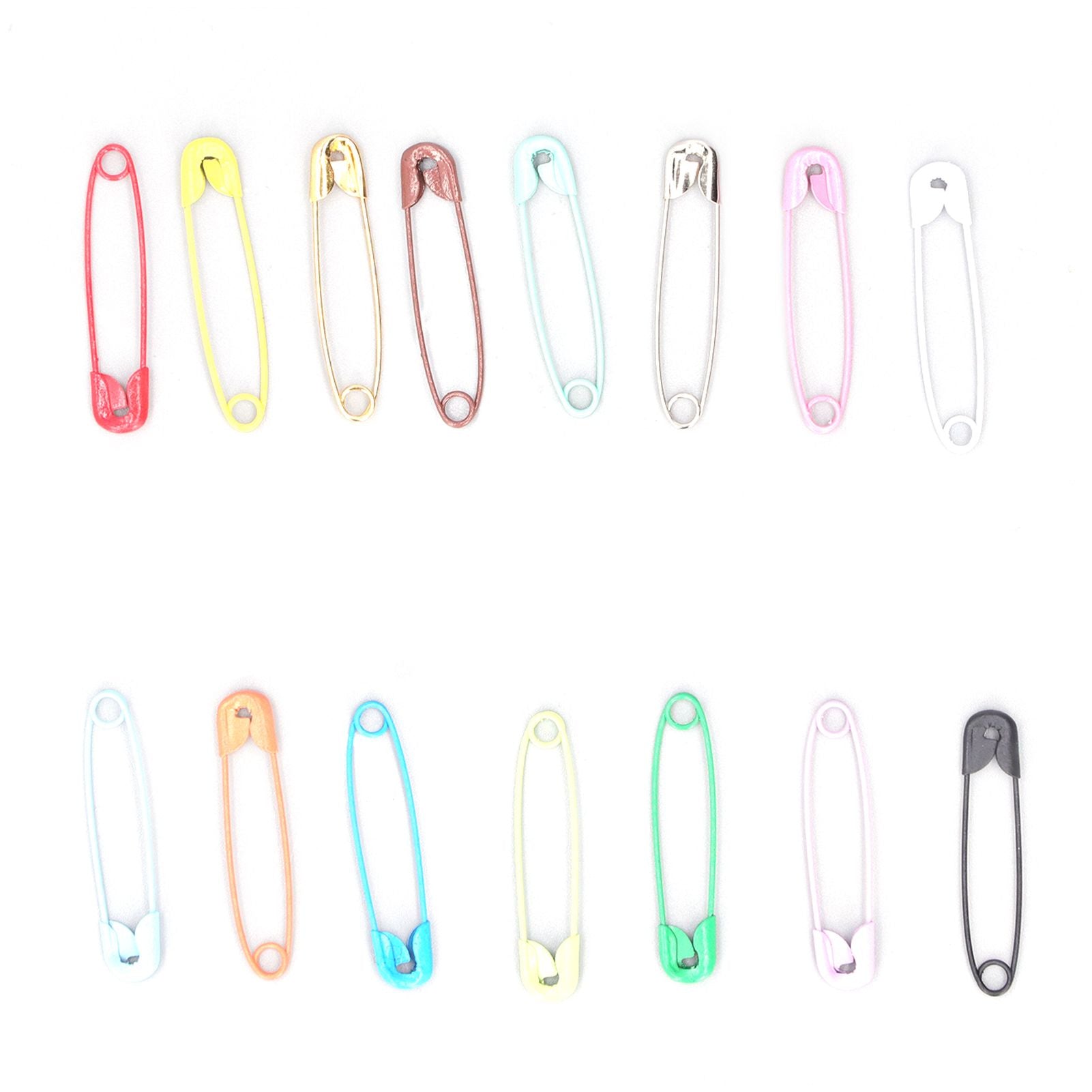 Safety Pins DIY Making Reliable Locking Design Glossy Bright Small Compact Sewing Accessories for Art Project15 Colors 450 Pcs/Box