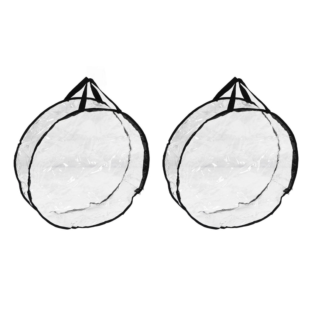 Wreath Storage Container Transparent Round Storage Bag Black Edge PVC Heavy Duty Storage Bag2PCS