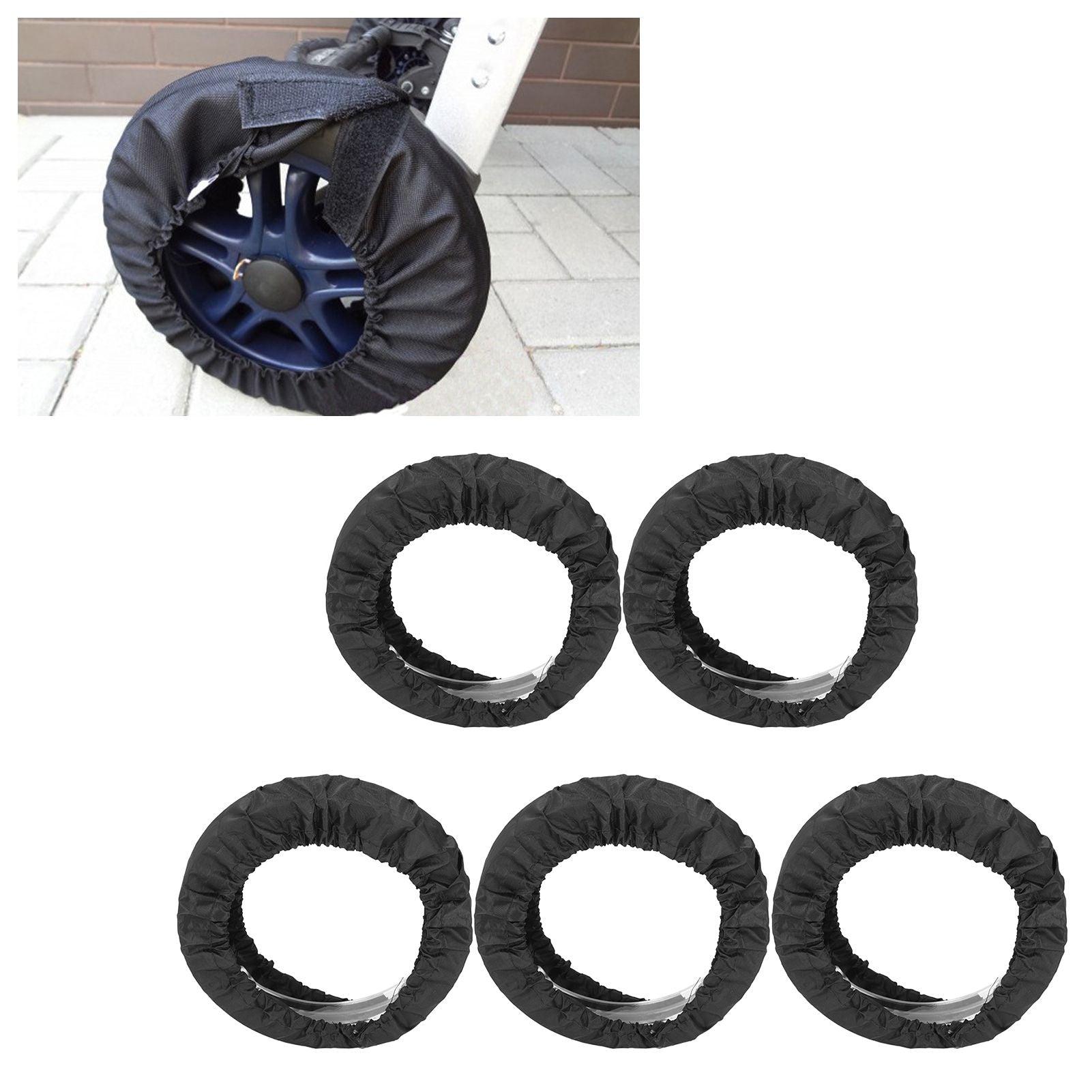5pcs Baby Stroller Wheels Cover Oxford Fabric Baby Carriage Wheel Protector Cover for Outdoor