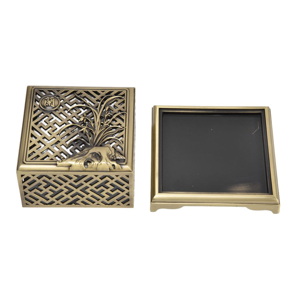 Incense Holder Multipurpose Zinc Alloy Incense Stand with Fireproof Cotton for Home Decoration