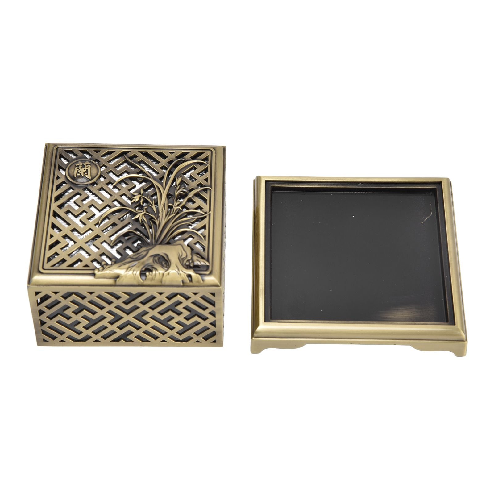 Incense Holder Multipurpose Zinc Alloy Incense Stand with Fireproof Cotton for Home Decoration