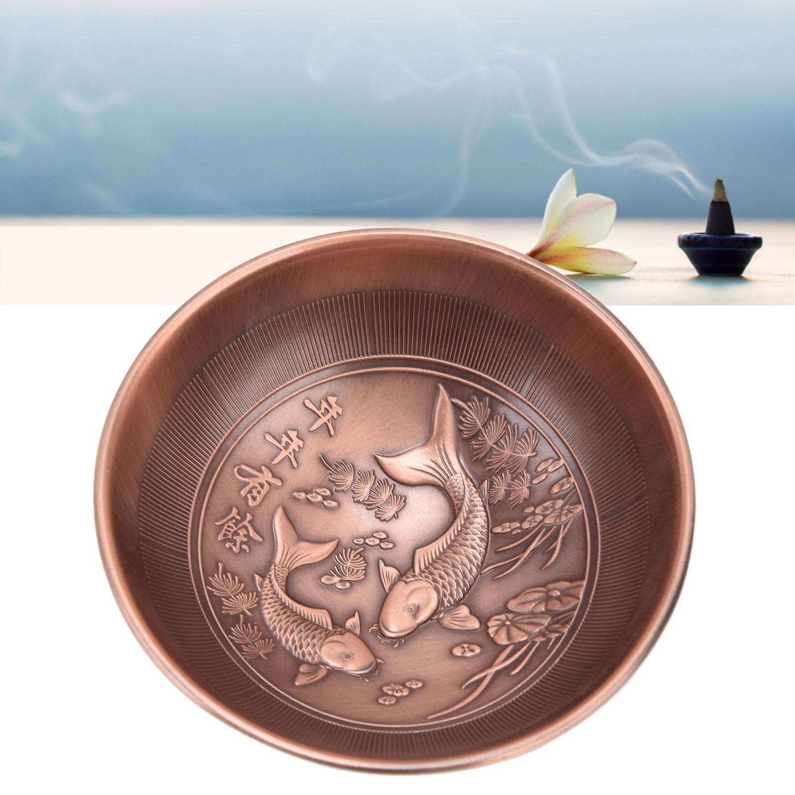 Retro Home Incense Burner Copper Alloy Smoked Incense Burner Holder for Study Room Entrance HallRed Copper 277