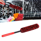 Universal Car Wheel Hub Cleaning Brush Flexible Long Handle Car Tire Detailing Brush Red