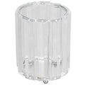 Cosmetic Brush Holder Transparent Glass Round Decorative Desktop Pen Storage Organizer BoxSilver