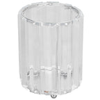Cosmetic Brush Holder Transparent Glass Round Decorative Desktop Pen Storage Organizer BoxSilver
