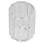 Cosmetic Brush Holder Transparent Glass Round Decorative Desktop Pen Storage Organizer BoxSilver