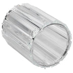 Cosmetic Brush Holder Transparent Glass Round Decorative Desktop Pen Storage Organizer BoxSilver