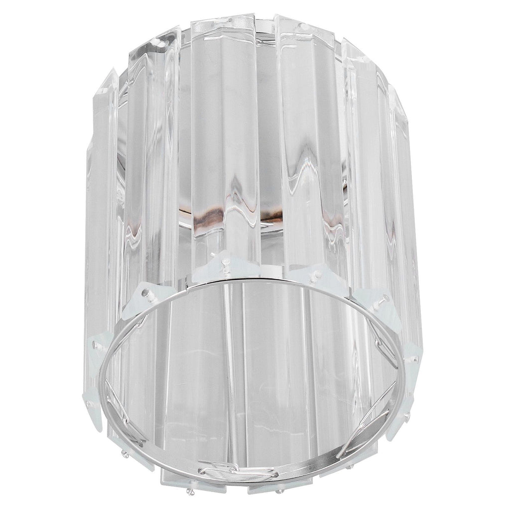 Cosmetic Brush Holder Transparent Glass Round Decorative Desktop Pen Storage Organizer BoxSilver