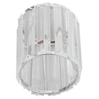 Cosmetic Brush Holder Transparent Glass Round Decorative Desktop Pen Storage Organizer BoxSilver
