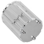 Cosmetic Brush Holder Transparent Glass Round Decorative Desktop Pen Storage Organizer BoxSilver