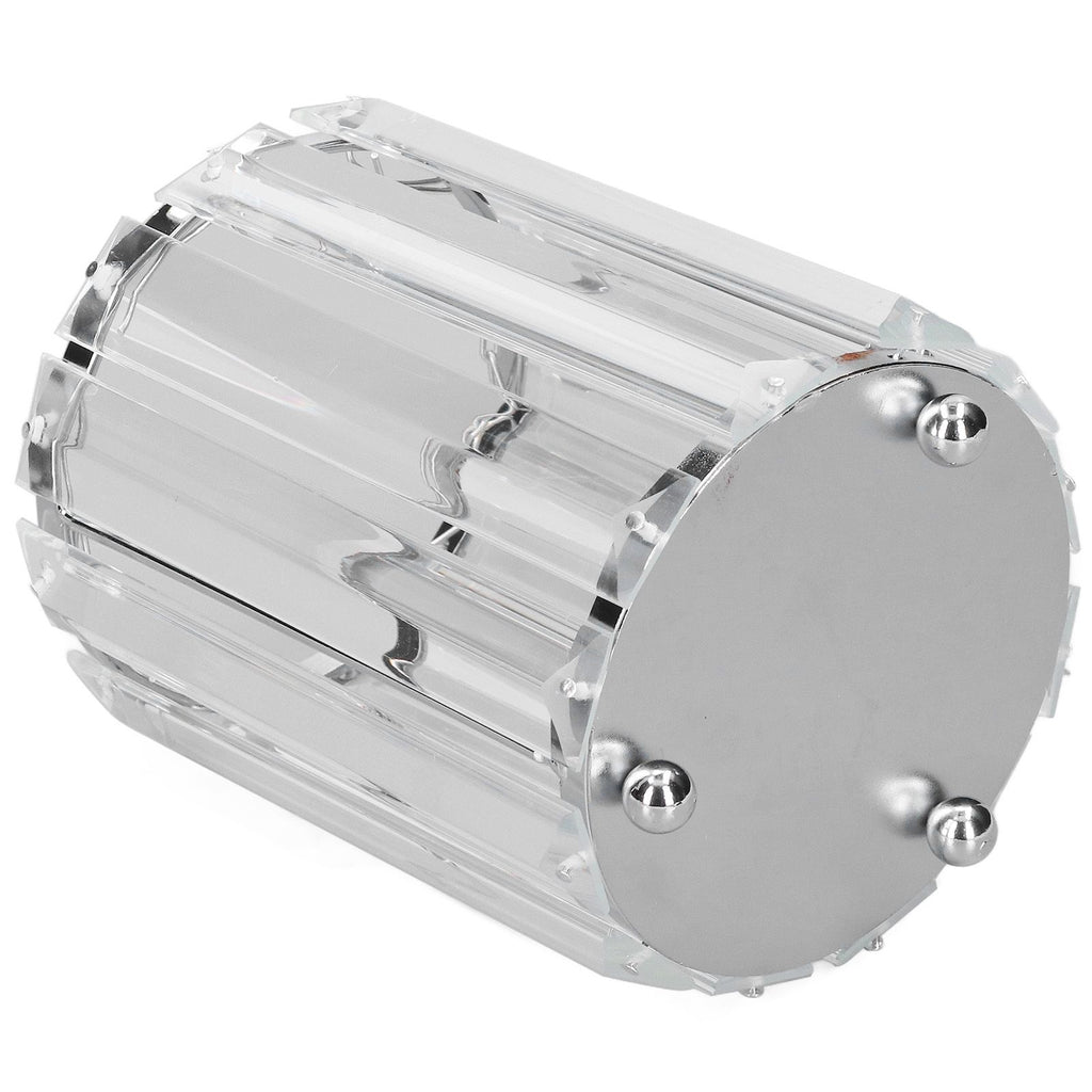Cosmetic Brush Holder Transparent Glass Round Decorative Desktop Pen Storage Organizer BoxSilver