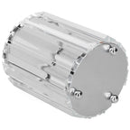 Cosmetic Brush Holder Transparent Glass Round Decorative Desktop Pen Storage Organizer BoxSilver