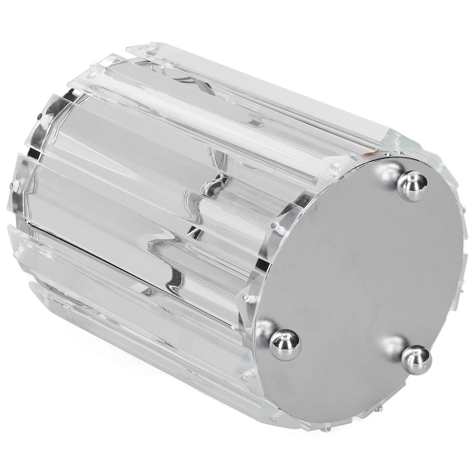Cosmetic Brush Holder Transparent Glass Round Decorative Desktop Pen Storage Organizer BoxSilver
