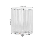 Cosmetic Brush Holder Transparent Glass Round Decorative Desktop Pen Storage Organizer BoxSilver