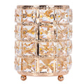 Crystal Makeup Brush Holder European Style Rounded Crystal Glass Cosmetic OrganizerGold