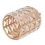 Crystal Makeup Brush Holder European Style Rounded Crystal Glass Cosmetic OrganizerGold
