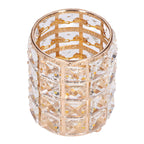 Crystal Makeup Brush Holder European Style Rounded Crystal Glass Cosmetic OrganizerGold