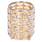 Crystal Makeup Brush Holder European Style Rounded Crystal Glass Cosmetic OrganizerGold