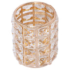 Crystal Makeup Brush Holder European Style Rounded Crystal Glass Cosmetic OrganizerGold
