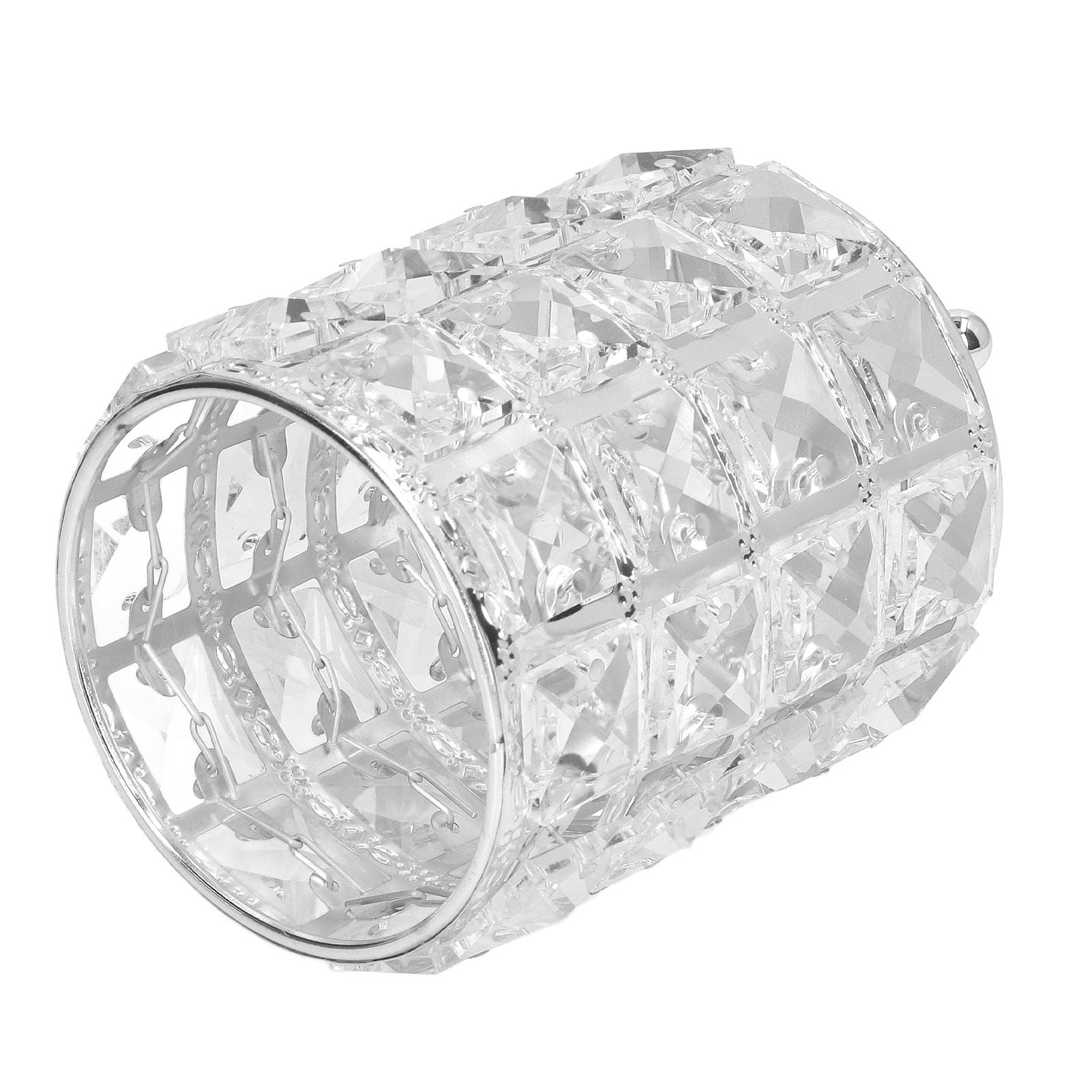 Crystal Makeup Brush Holder European Style Rounded Crystal Glass Cosmetic OrganizerSilver
