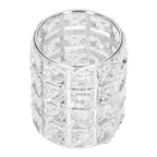 Crystal Makeup Brush Holder European Style Rounded Crystal Glass Cosmetic OrganizerSilver