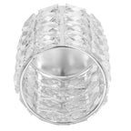 Crystal Makeup Brush Holder European Style Rounded Crystal Glass Cosmetic OrganizerSilver