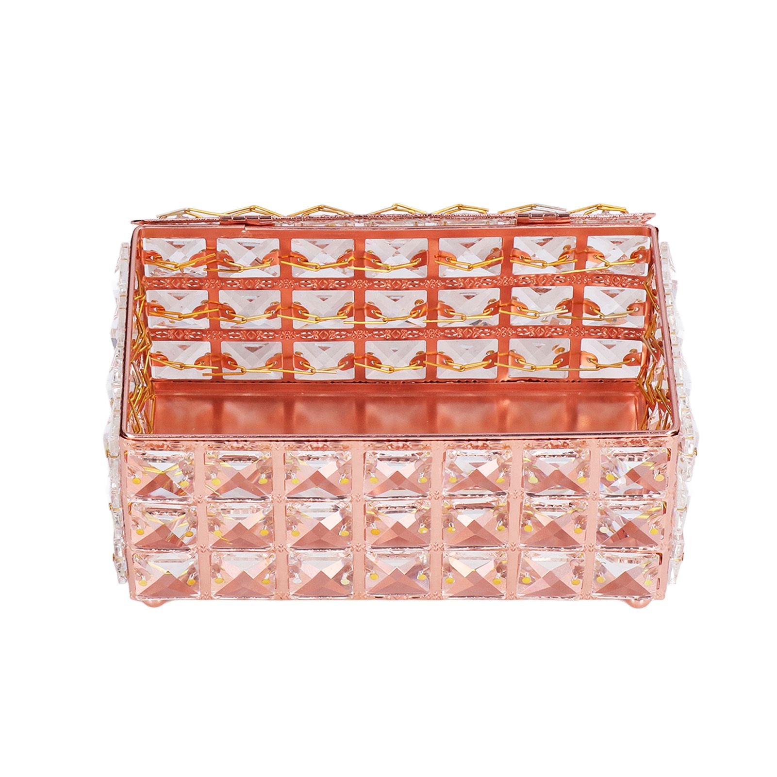Tissue Box Holder Multifunctional Fashionable Design Exquisite Sturdy Durable Tissue HolderRose Gold