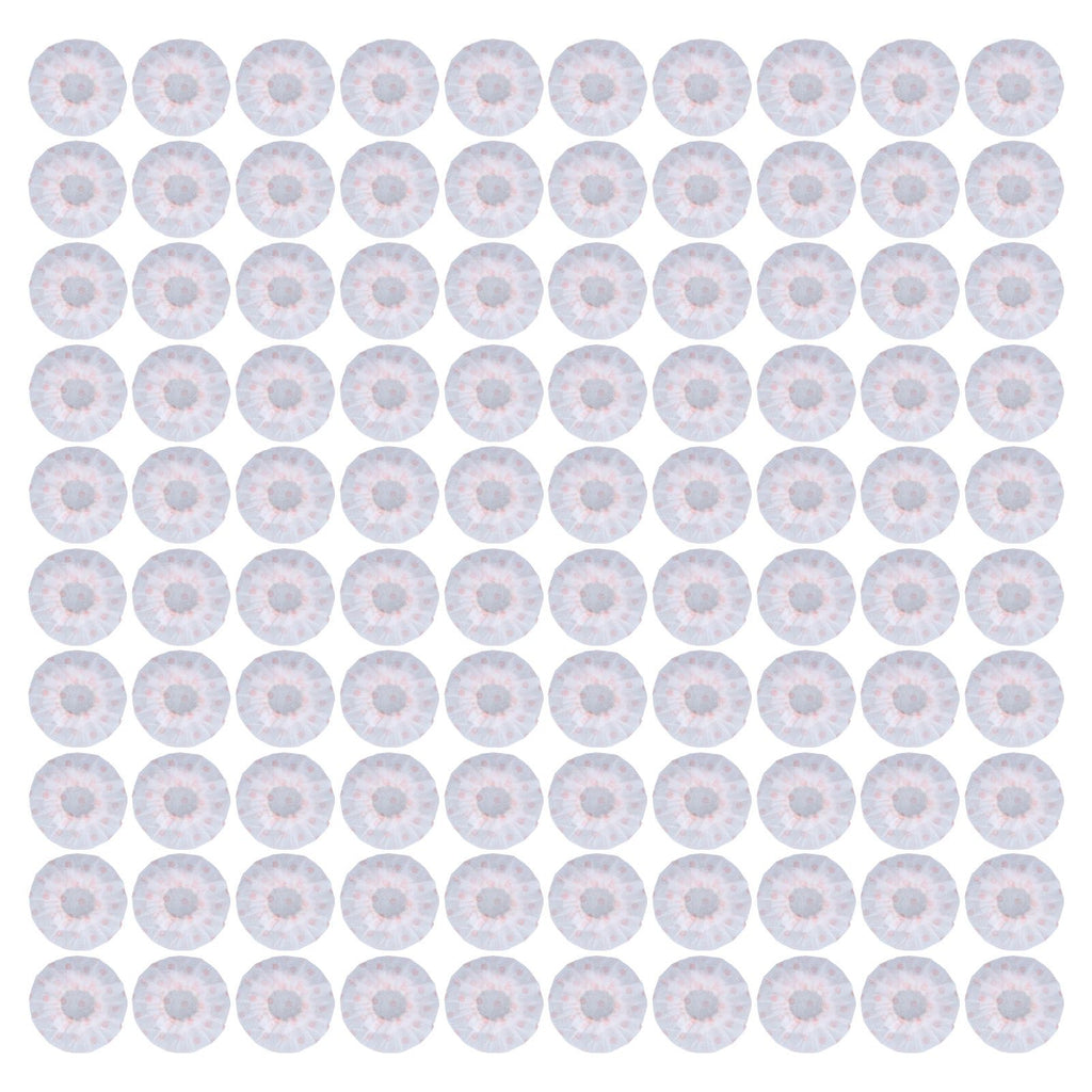 100Pcs Microphone Cover Dust Sweat Resistant Disposable Excellent Elasticity Reduce Noise Microphone CapsWhite Red Dot