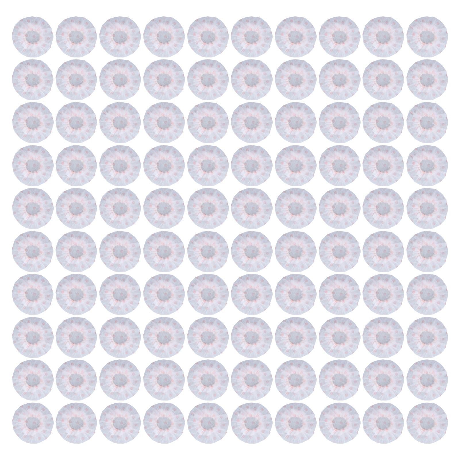 100Pcs Microphone Cover Dust Sweat Resistant Disposable Excellent Elasticity Reduce Noise Microphone CapsWhite Red Dot